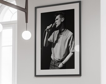 The Smiths Morrissey Concert Poster, Black and White, Vintage Music Poster, Printable Retro Wall Art, 1970s, Home Decor, Digital Download