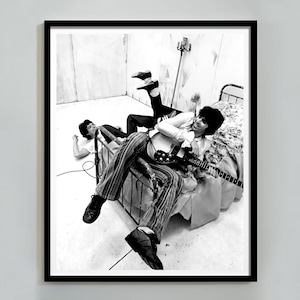 Póster del concierto de los Rolling Stones, blanco y negro, impresión vintage, póster musical, arte mural retro imprimible, años 70, decoración del hogar, descarga digital