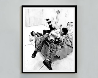 Rolling Stones Concert Poster, Black and White, Vintage Print, Music Poster, Printable Retro Wall Art, 1970s, Home Decor, Digital Download
