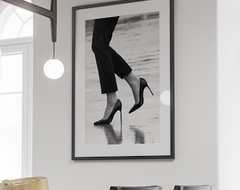 Póster de moda de lujo en blanco y negro, arte de pared imprimible de Hypebeast, fotografía vintage, decoración de habitación Y2k, arte de pared para dormitorio, descarga digital
