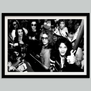 Póster del concierto de Van Halen, blanco y negro, foto vintage, arte mural retro imprimible, decoración de estudio de música, años 70, descarga digital, póster de gira