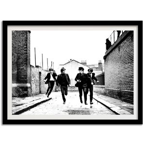 The Beatles in Paris Poster, schwarz weiß, Vintage Print, Musik Poster, druckbare Wandkunst, 1970er Jahre, Musik Studio Dekor, digitaler Download