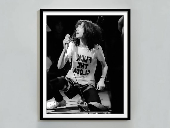 Patti Smith Live in Concert Poster, Black and White, Vintage