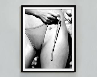 Feminist Poster, Printable Hypebeast Wall Art, Black and White, Beach Photography, Girls Bathroom Decor, Coastal Wall Art, Digital Download