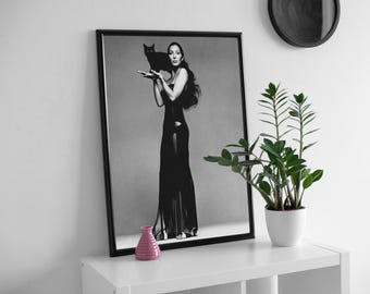 Cher Poster, Black and White, Cher Print, Vintage Photography