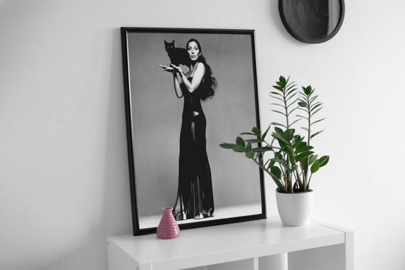 Cher Poster, Black and White, Cher Print, Vintage Photography