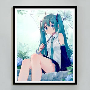 Hatsune Miku Print, Rolling Girl, Anime Poster, Girls Bedroom Decor, Digital Download, Hatsune Miku Poster & Photocards, Printable Wall Art