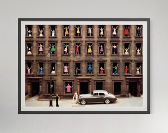 Ormond Gigli Girls in the Window Print, New York City, Vintage Photography, Fashion Printable Wall Art, 1960s, Home Decor, Digital Download
