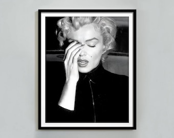 affiche de Marilyn Monroe vintage, noir et blanc, impression de mode, photographie vintage, art mural rétro, décoration old Hollywood, téléchargement numérique