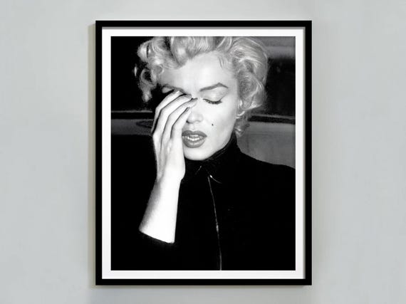 ヴィンテージのマリリン・モンローポスター、白黒、ファッション
