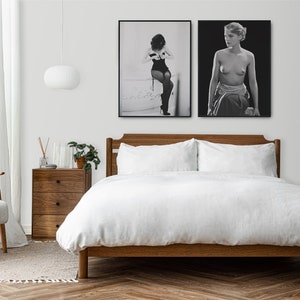 Woman in Bathtub Print, Bathroom Poster, Black and White, Fashion Wall Art, Vintage Photography, Teen Girls Bathroom Decor, Digital Download