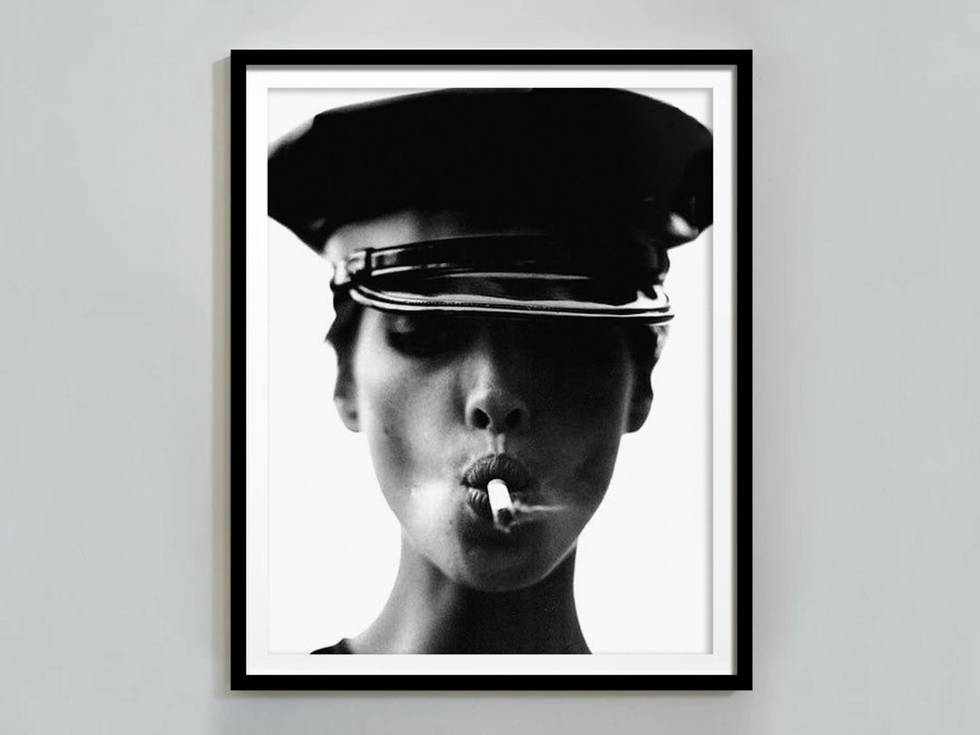 Christy Turlington Smoking Print, Feminist Poster, Black and White