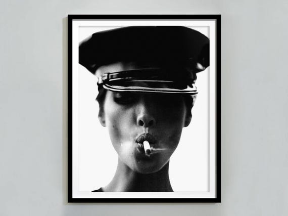 Christy Turlington Smoking Print, Feminist Poster, Black and White