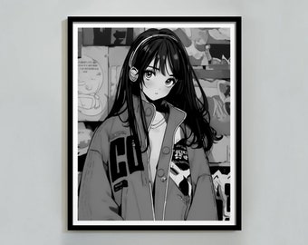 Hatsune Miku Poster, Rolling Girl, Anime Poster, Kids Bedroom Decor, Digital Download, Hatsune Miku Poster & Photocards, Printable Wall Art