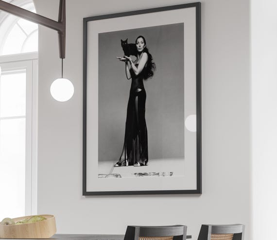 Cher Poster, Black and White, Cher Print, Vintage Photography