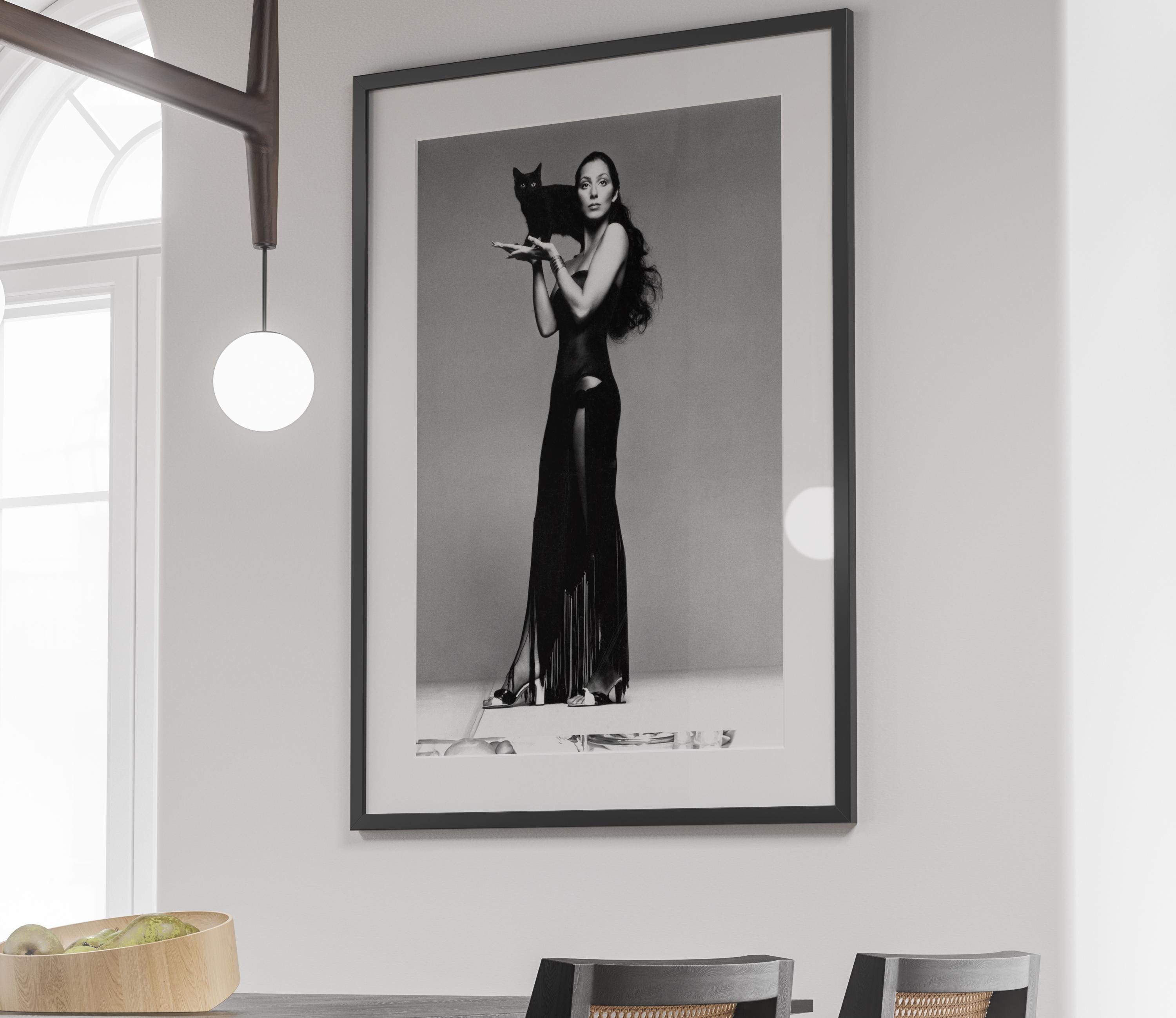 Cher Poster, Black and White, Cher Print, Vintage Photography