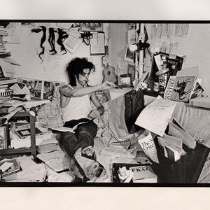 Póster de Nick Cave, blanco y negro, impresión de Nick Cave, fotografía vintage, arte mural retro, póster de los años 70, decoración de estudio de música, descarga digital