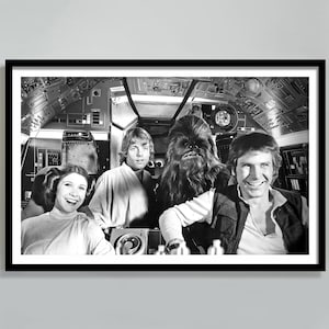 Harrison Ford, Mark Hamill & Carrie Fisher Poster, Black and White, Vintage Music Poster, Printable Wall Art, Home Decor, Digital Download