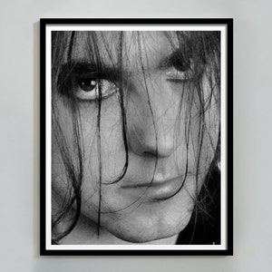 Robert Smith The Cure Poster, Black and White, Vintage Print, Printable Music Wall Art, 1970s, Home Decor, Digital Download, Retro Wall Art