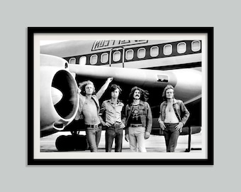 Led Zeppelin Poster, Black and White, Led Zeppelin Photo Print, Retro Wall Art, 1970s, Vintage Poster, Music Studio Decor, Digital Download