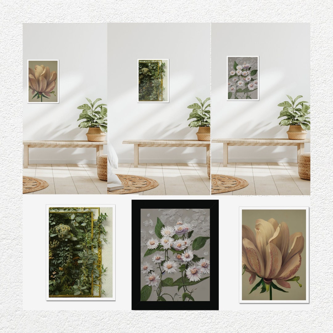 Printable Vintage Style Wall Art, Printable Wall Art, Set of 3, Gallery