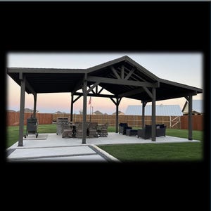 30x16 Pavilion Plans PDF + Shopping List for Outdoor Patio
