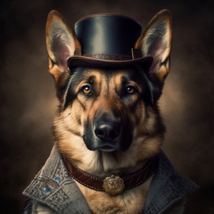 Schäferhund-Tierkunst Digitaldruck | Für die Kreation von Einzigartigen DIY Geschenken | Verwendung mit Wandteppich, Leinwand Wandkunst, Kissen, Decken