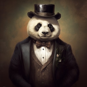 Digitale print met panda-dierenkunst | Voor het maken van unieke doe-het-zelfcadeaus | Gebruiken met wandtapijten, canvas muurkunst, kussens, dekens