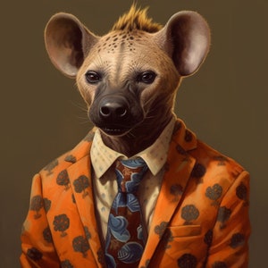 Hyena-Animal Art Digital Print | For Creation of Unique DIY Gifts | Use With Tapestry, Canvas Wall Art, Pillows, Blankets
