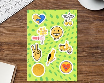 Sticker sheet - Yellow Themed Cut Out Stickers
