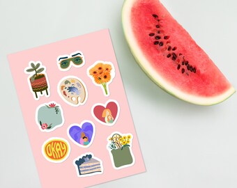Sticker Sheet- Pastel 2D Cartoon Stickers