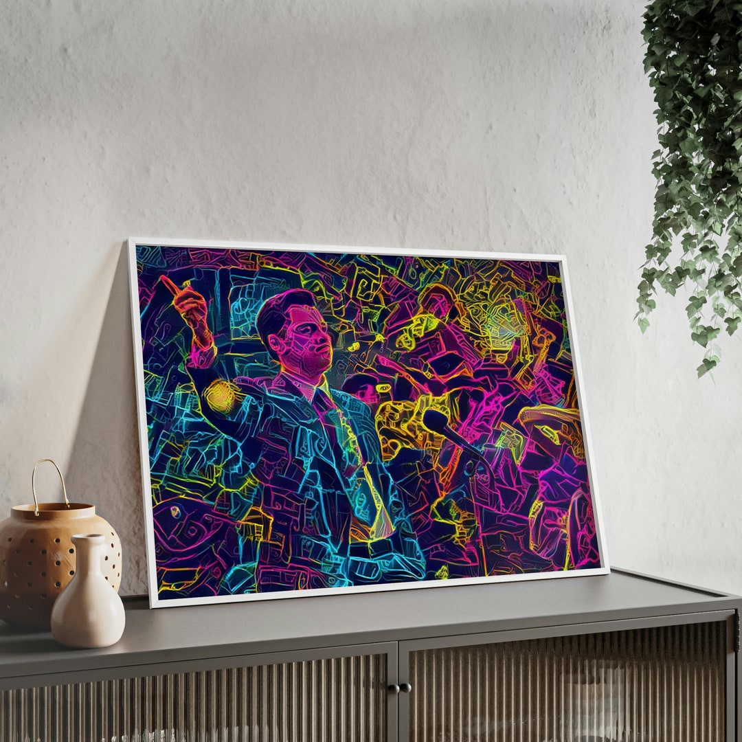 Wolf of Wall Street Jordan Belfort Fine Art Painting in Wooden Frame Etsy