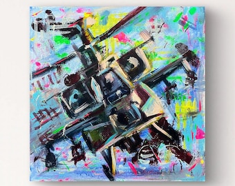 Abstrakter Apachen Original Acrylgemälde