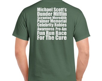 Run Race Dunder Mifflin Fun Run T Shirt The Office Rabies Awareness Fun Run  T-Shirt Shipy