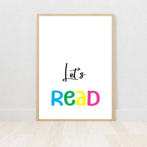 Let's Read Bright Colors Decoración de pared Tamaño de letra de la sala de juegos 8.5x11