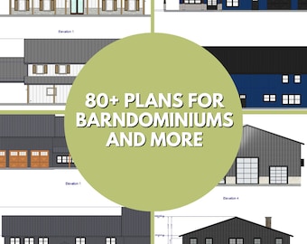 80+ Detailed Plans for Barndominiums, Stick Framed Homes, Tiny Homes, Farmhouses, and more.