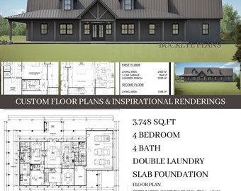 The Hearthstone Farmhouse - Customizable - Floor Plan ONLY