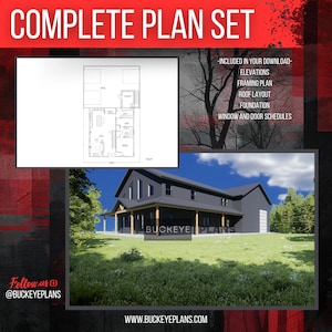 The Hickory Barndominium - 3 Bedroom, 2 Bath Custom Home Design with Safe Room and Large Shop