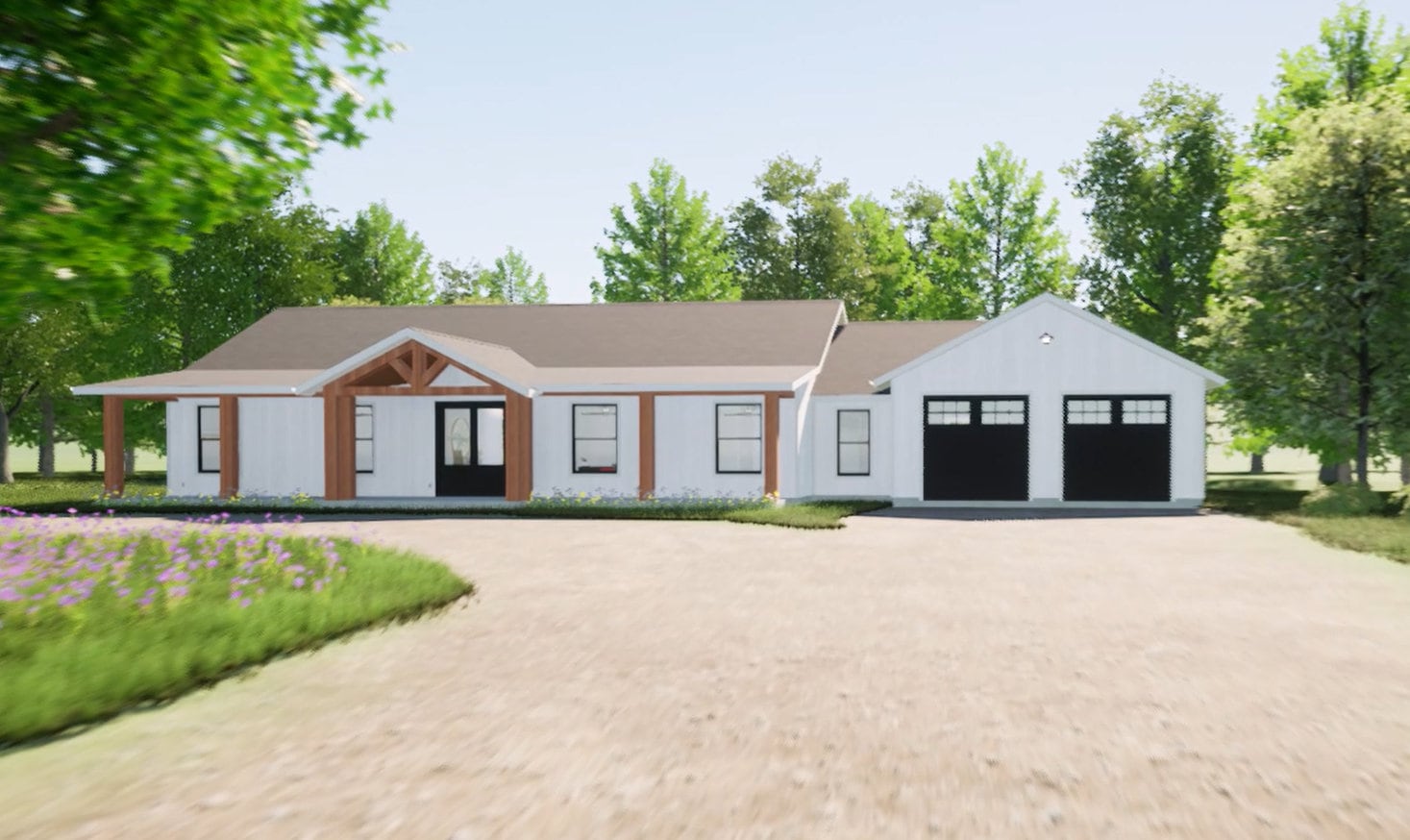 Texas Farmhouse - 3 Bedroom - Gameroom - Office - 2 Car Garage - Plan Name: CN100