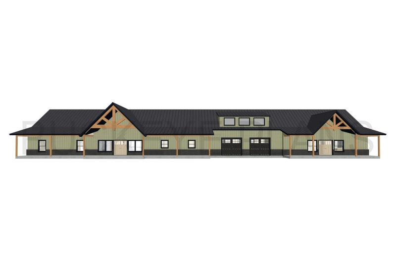 Mother In Law Suite Barndominium Floor Plan with Framing Plans and Elevations image 4