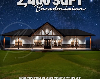 We Draft Custom Plans Too - 2400sqft Barndominium Plan SP138