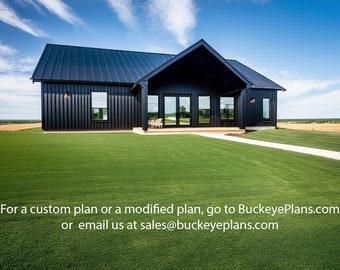 Cozy 3-Bedroom Barndominium Plan with MATERIAL LIST by Buckeye Plans, 2,184 Sq Ft – Digital Download PDF - The Dickerson Barndominium