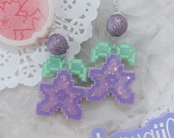 Handmade stardew valley star drop earrings, cute gamer earrings, alternative fashion