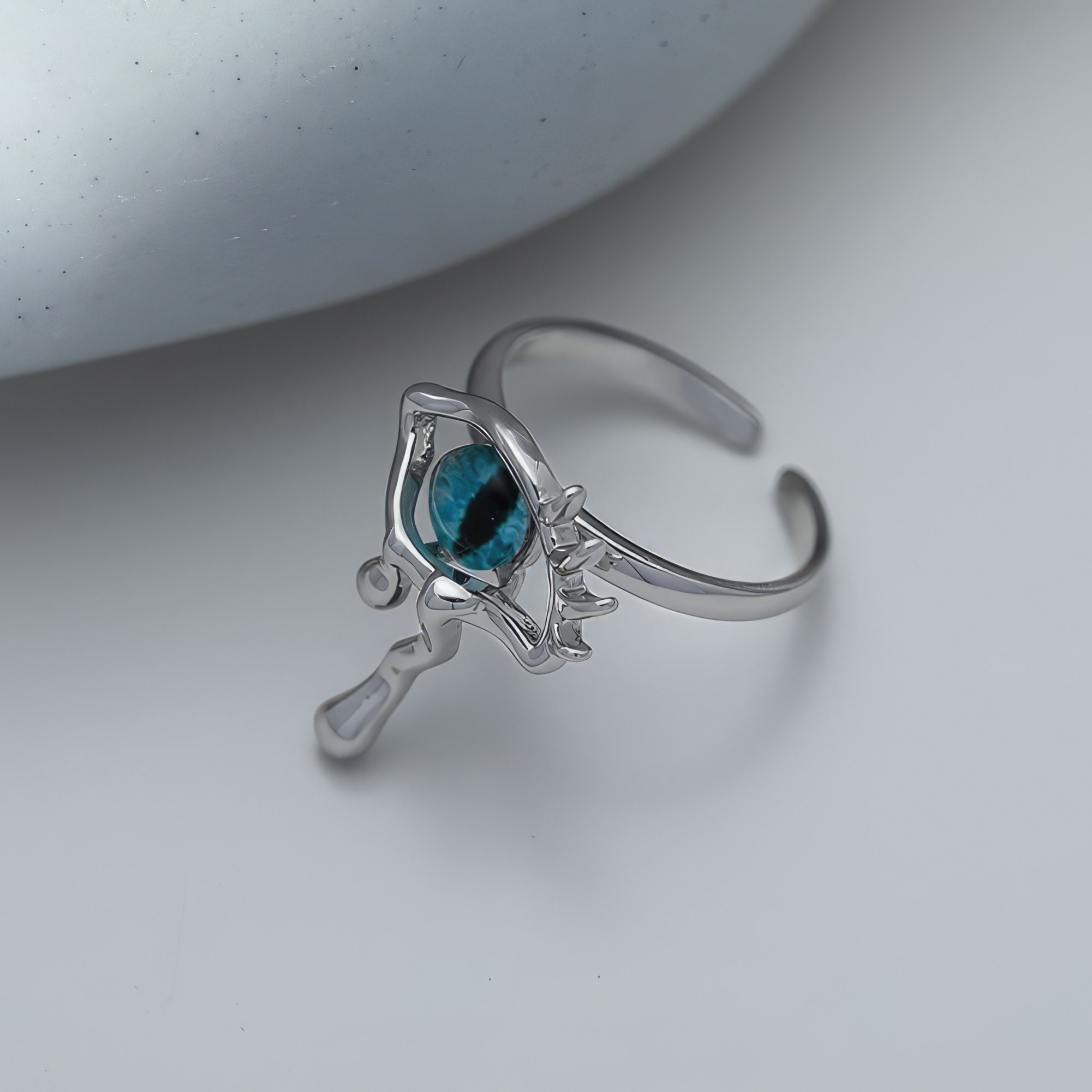 Cats Evil Eye Ring, Handmade Jewelry, Evil Eye Jewelry, Evil Eye Charm ...
