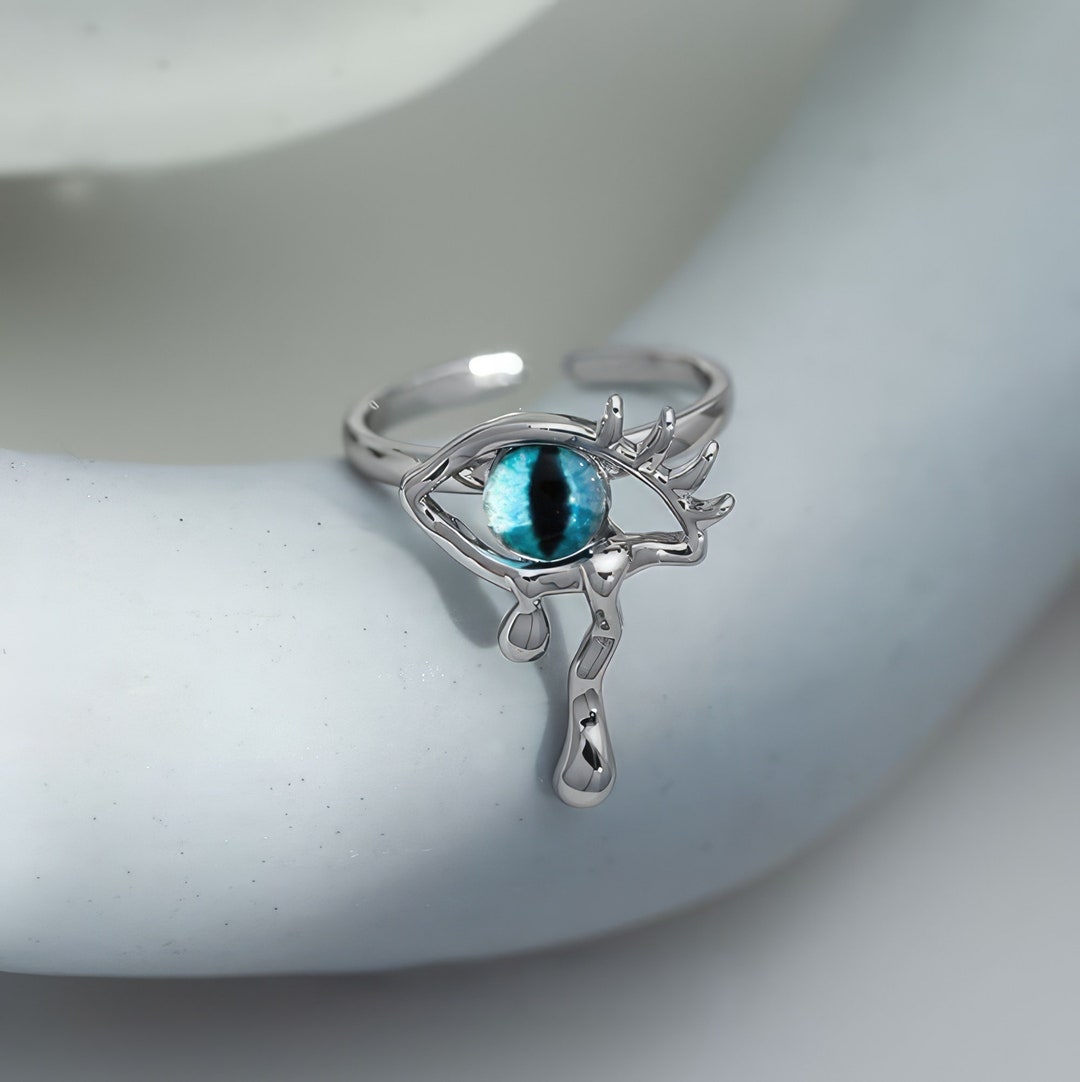 Cats Evil Eye Ring, Handmade Jewelry, Evil Eye Jewelry, Evil Eye Charm ...