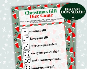 Christmas Gift Exchange Dice Game Printable (Digital Download)
