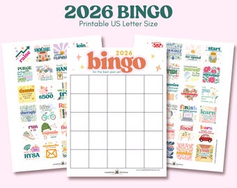 2026 Goal Setting Bingo Printable | Resolution Tracker Vision Board | New Year Activity | PDF Instant Download