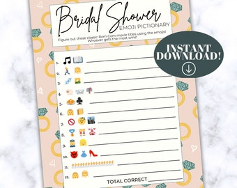 Bridal Shower Rom-Com Emoji Pictionary Game (Digital Download)