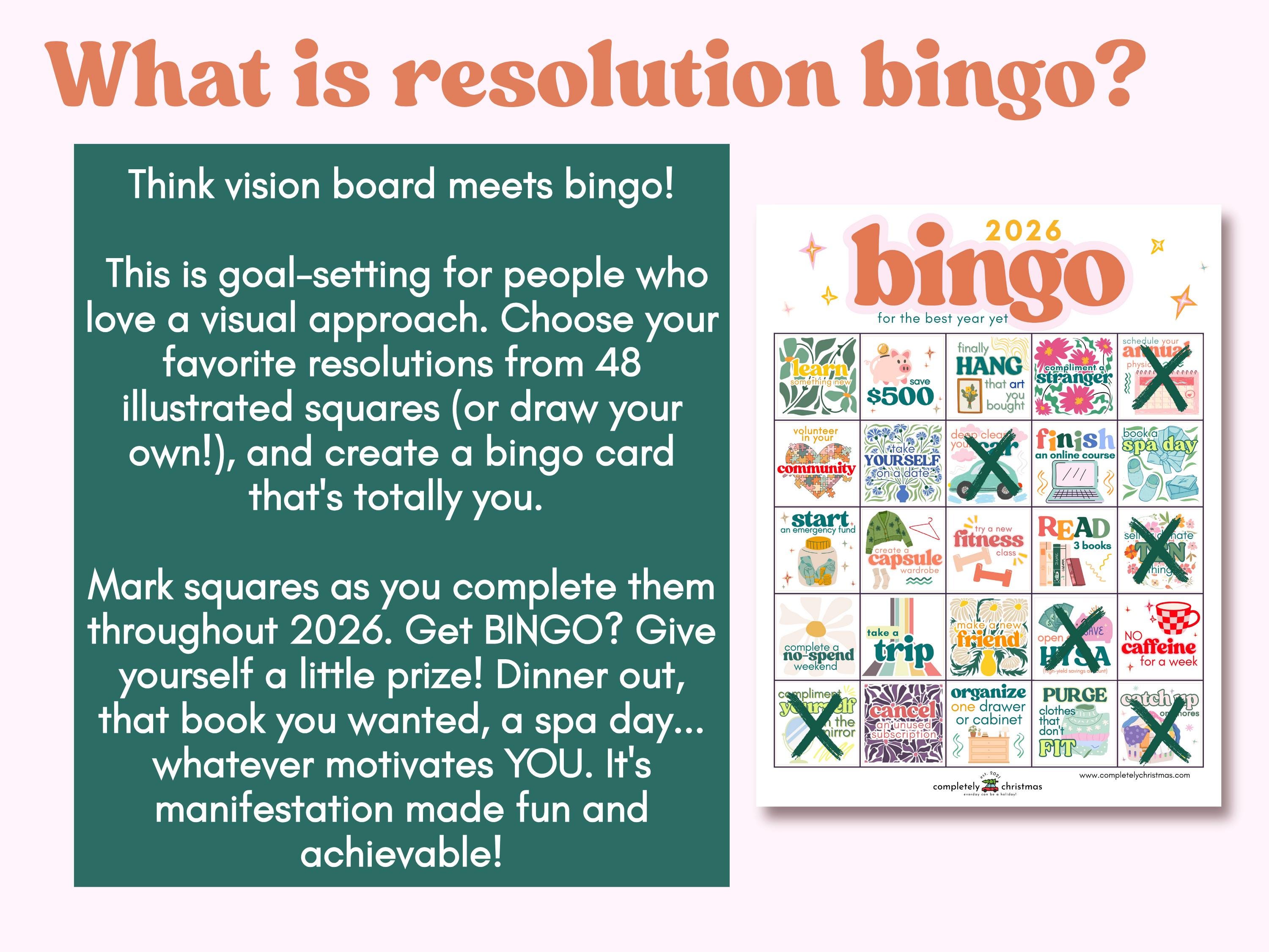 Blank 2026 Bingo Grid Template | Customizable Goal Setting & Resolution ...