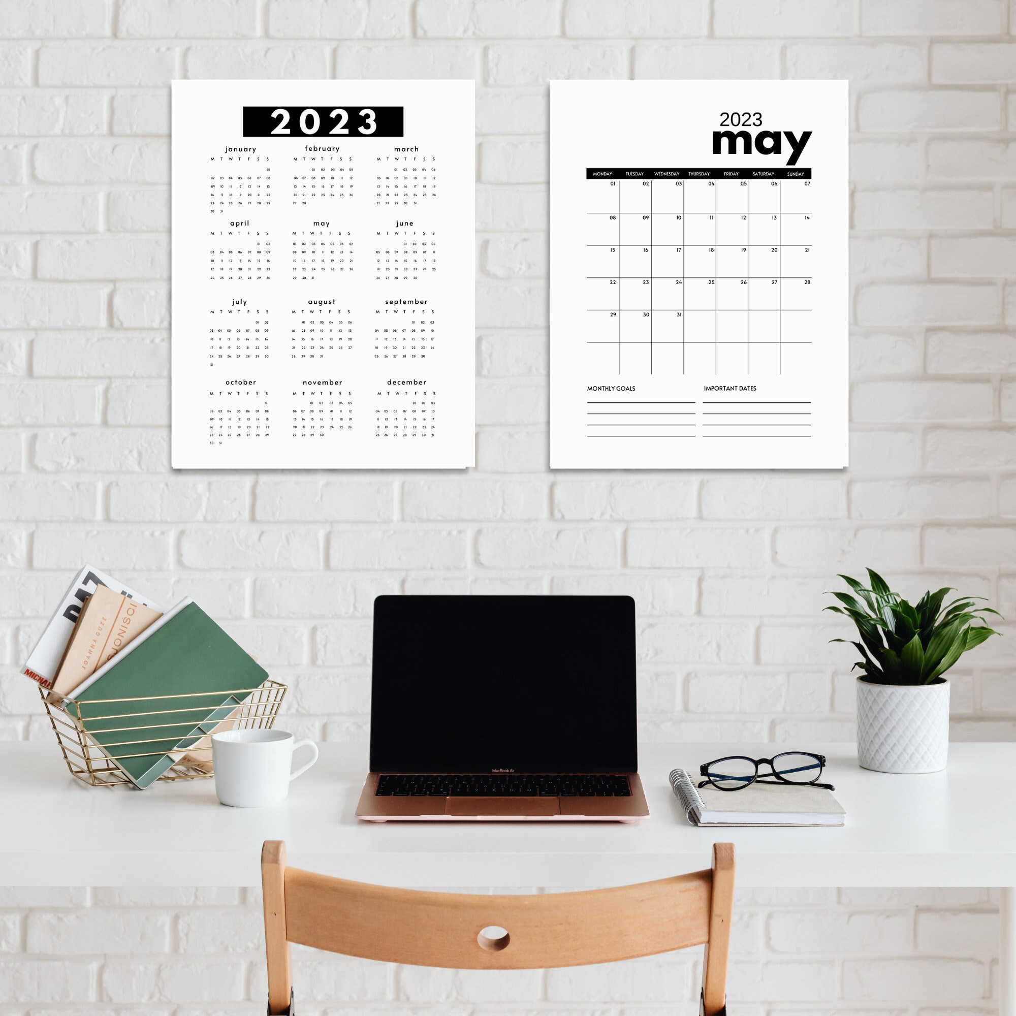 2023 Calendar Printable Minimalist Black And White Monday Start 2023-calendar-printable-minimalist-black-and-white-monday-start